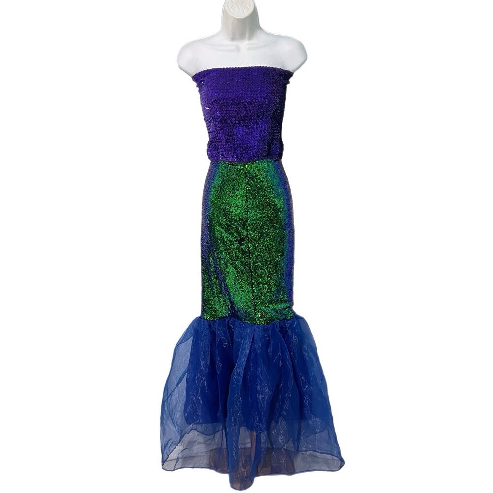 Disney Ariel Costume All Sequined Dress the Little Mermaid Adult Large (10-12)